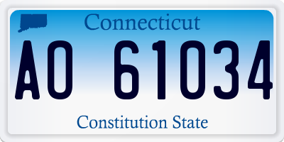 CT license plate AO61034