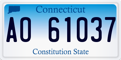 CT license plate AO61037