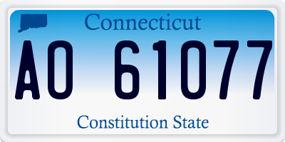 CT license plate AO61077