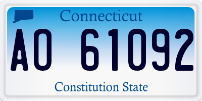 CT license plate AO61092