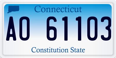 CT license plate AO61103