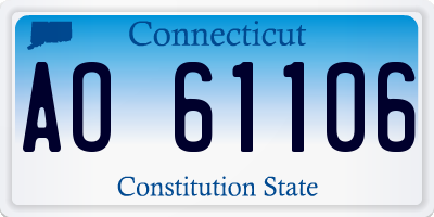 CT license plate AO61106