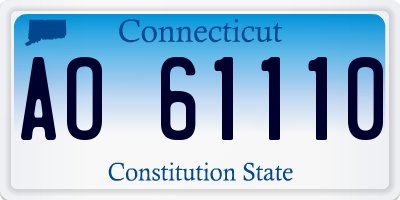 CT license plate AO61110