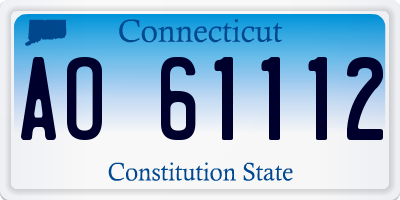 CT license plate AO61112
