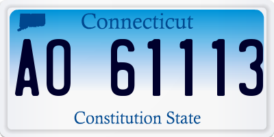 CT license plate AO61113