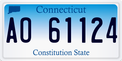 CT license plate AO61124