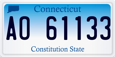 CT license plate AO61133