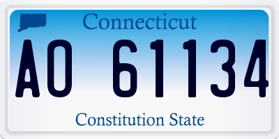 CT license plate AO61134