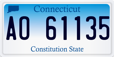 CT license plate AO61135