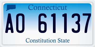 CT license plate AO61137