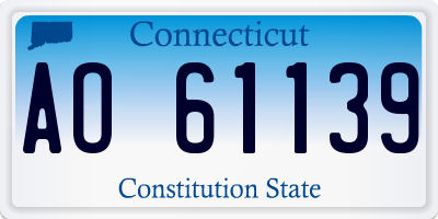 CT license plate AO61139