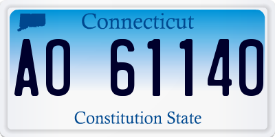 CT license plate AO61140