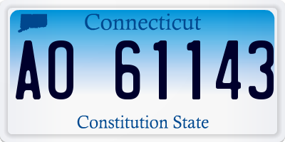 CT license plate AO61143