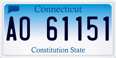 CT license plate AO61151