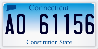CT license plate AO61156