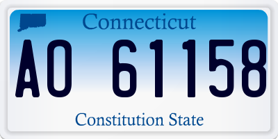 CT license plate AO61158
