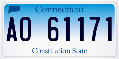 CT license plate AO61171