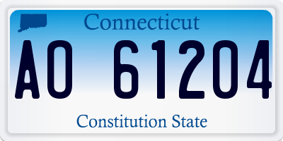 CT license plate AO61204