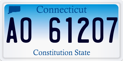 CT license plate AO61207