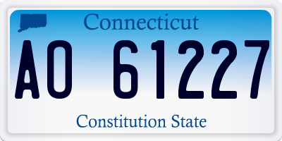 CT license plate AO61227