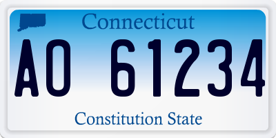 CT license plate AO61234