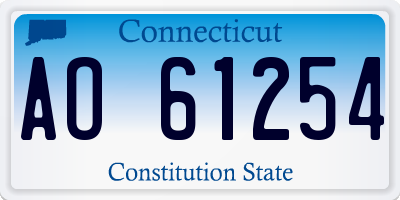 CT license plate AO61254