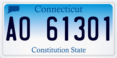 CT license plate AO61301