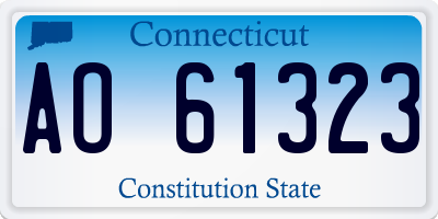 CT license plate AO61323