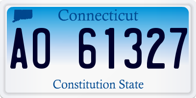 CT license plate AO61327