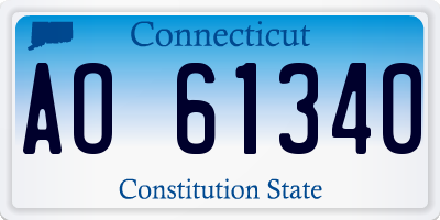 CT license plate AO61340