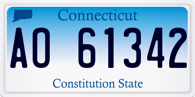 CT license plate AO61342