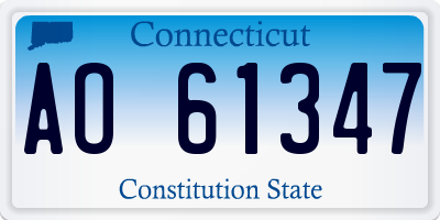 CT license plate AO61347
