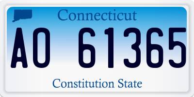 CT license plate AO61365