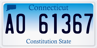 CT license plate AO61367