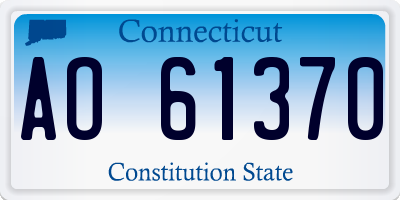 CT license plate AO61370