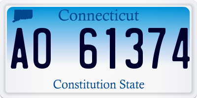 CT license plate AO61374