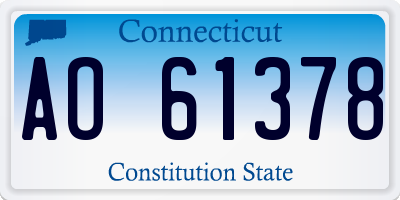 CT license plate AO61378
