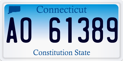 CT license plate AO61389