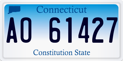 CT license plate AO61427