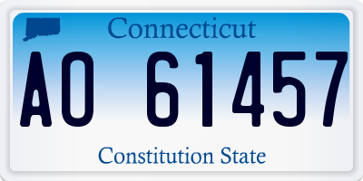 CT license plate AO61457