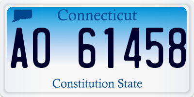 CT license plate AO61458