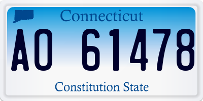 CT license plate AO61478