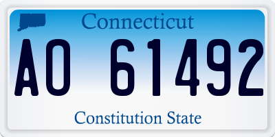 CT license plate AO61492