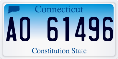 CT license plate AO61496