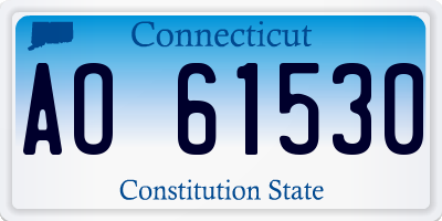 CT license plate AO61530