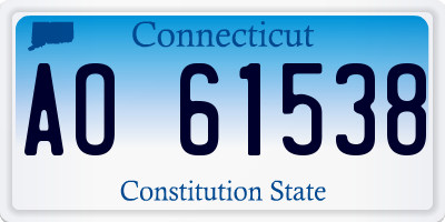 CT license plate AO61538