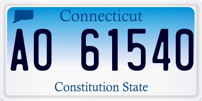 CT license plate AO61540