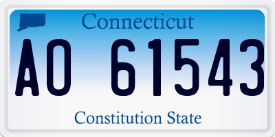 CT license plate AO61543