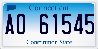 CT license plate AO61545