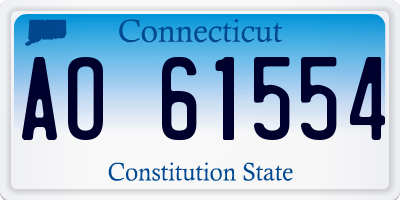 CT license plate AO61554
